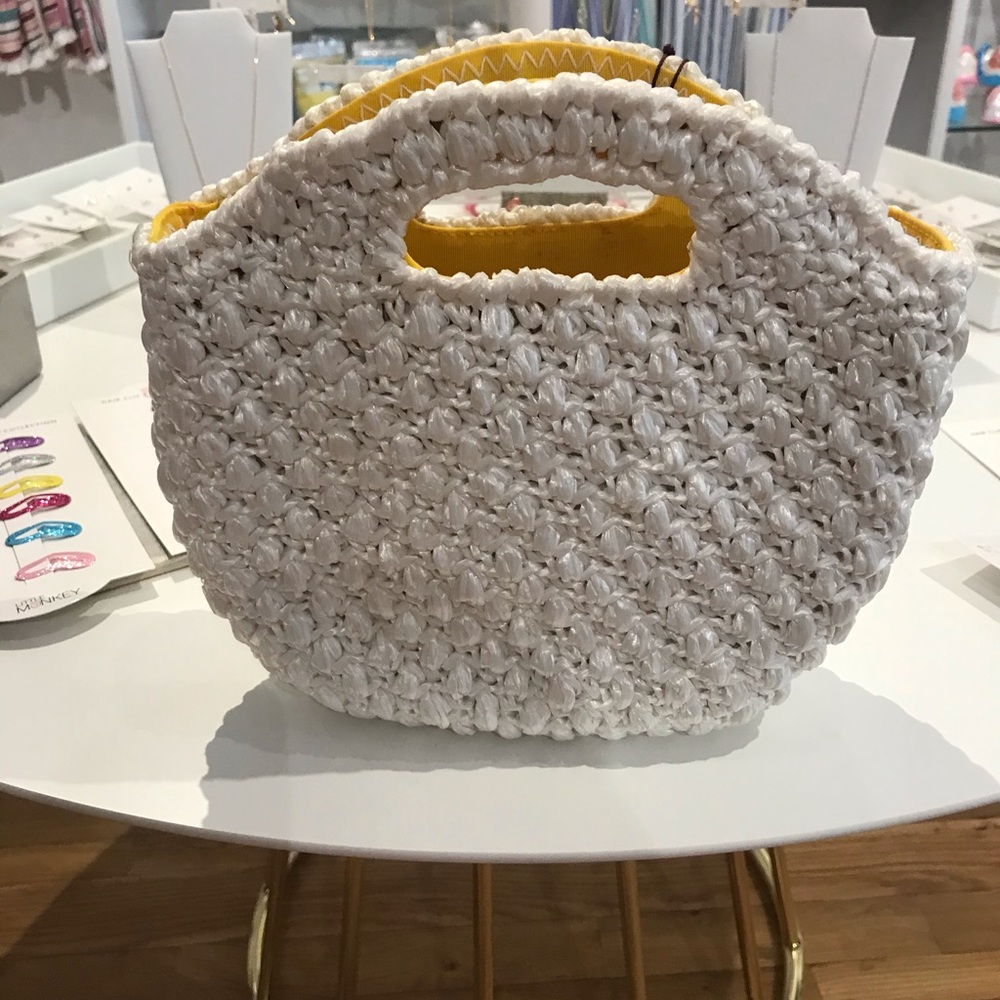 Trina Turk White Crochet Handbag, New